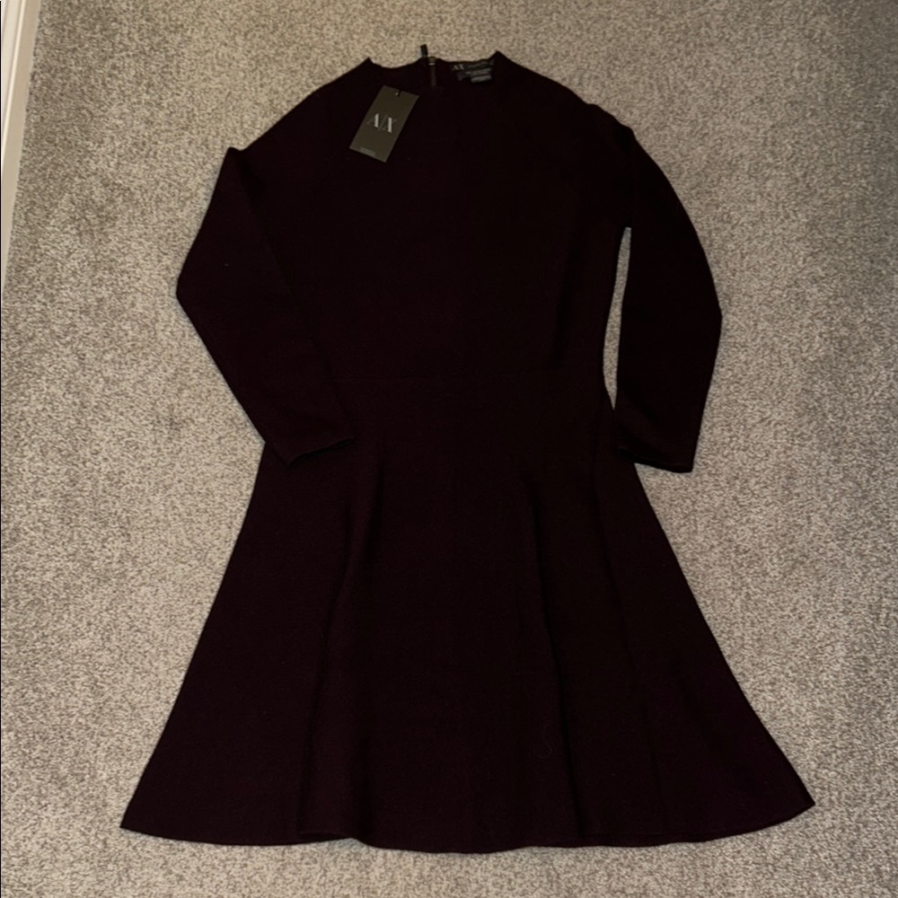 GIORGIO ARMANI DARK PURPLE MOCK DRESS